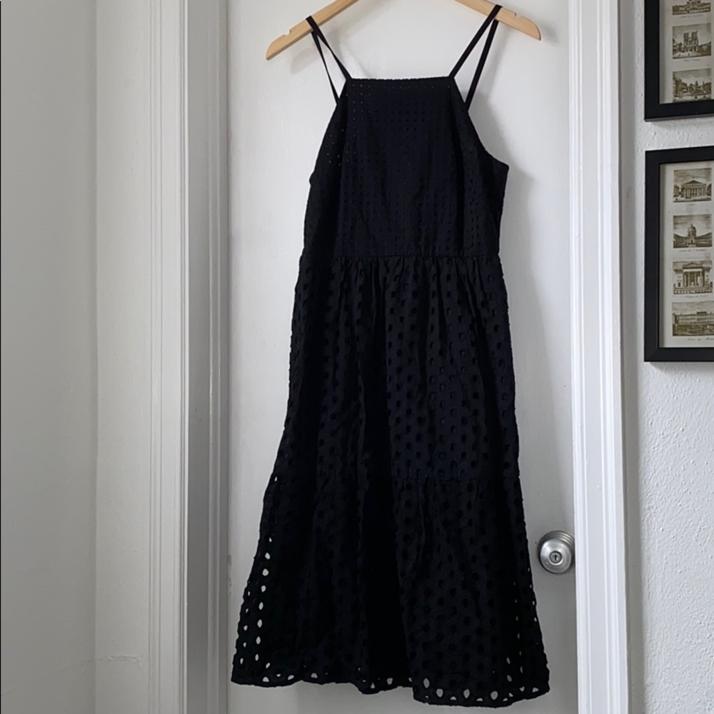 ⚡️ SALE Ann Taylor Loft Black Eyelet Midi Dress